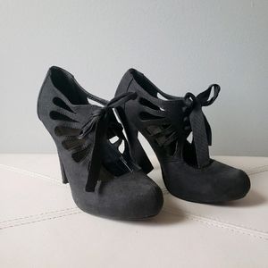 Grey suede "Felicity" booties